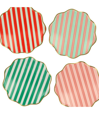 Meri Meri Parti Tabak (L) // Çizgili Varaklı