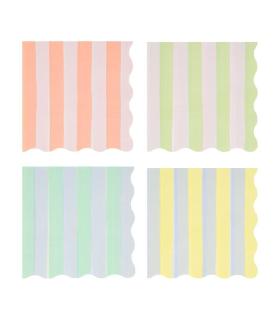 Meri Meri Parti Peçete (L) // Pastel Çizgili