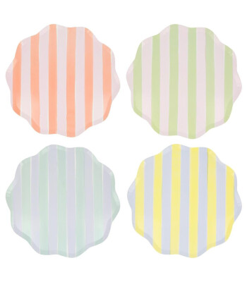 Meri Meri Parti Tabak (L) // Pastel Çizgili