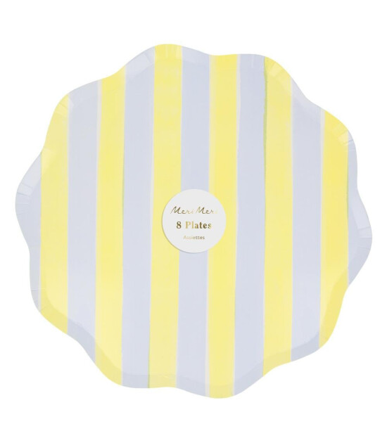 Meri Meri Parti Tabak (L) // Pastel Çizgili