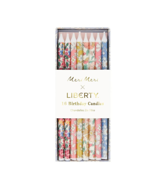 Meri Meri x Liberty - Çiçekli Mumlar - 16 Adet