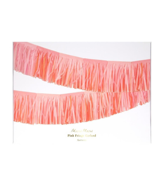 Meri Meri Asılan Süs // Pembe Saçaklı Çelenk