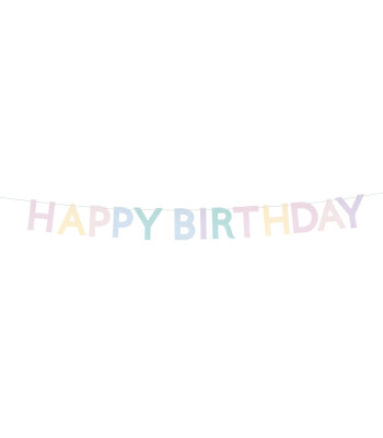 Meri Meri Asılan Süs // Tırtıklı Pastel Happy Birthday