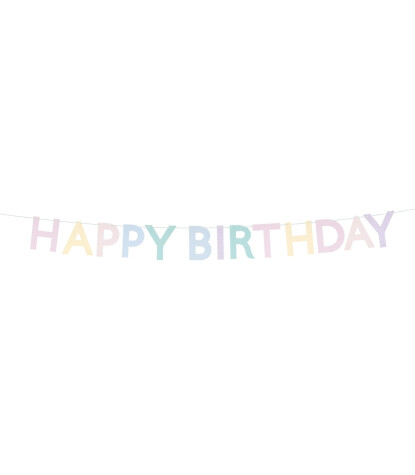 Meri Meri Asılan Süs // Tırtıklı Pastel Happy Birthday