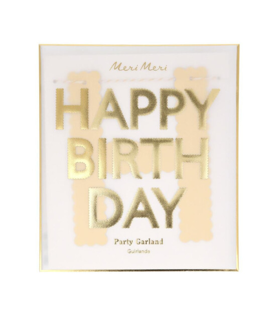 Meri Meri Asılan Süs // Altın Varaklı Happy Birthday