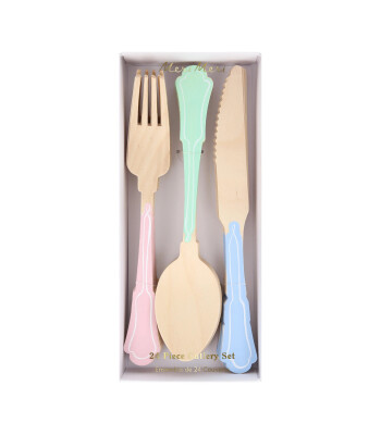 Meri Meri Ahşap Çatal Kaşık Bıçak Seti // Mix