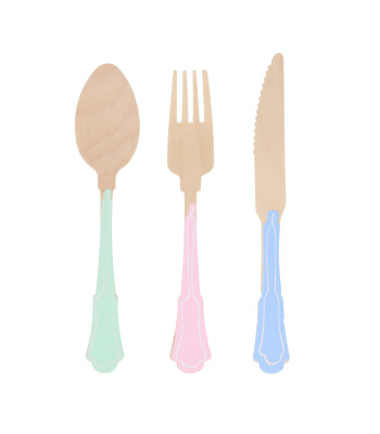 Meri Meri Ahşap Çatal Kaşık Bıçak Seti // Mix