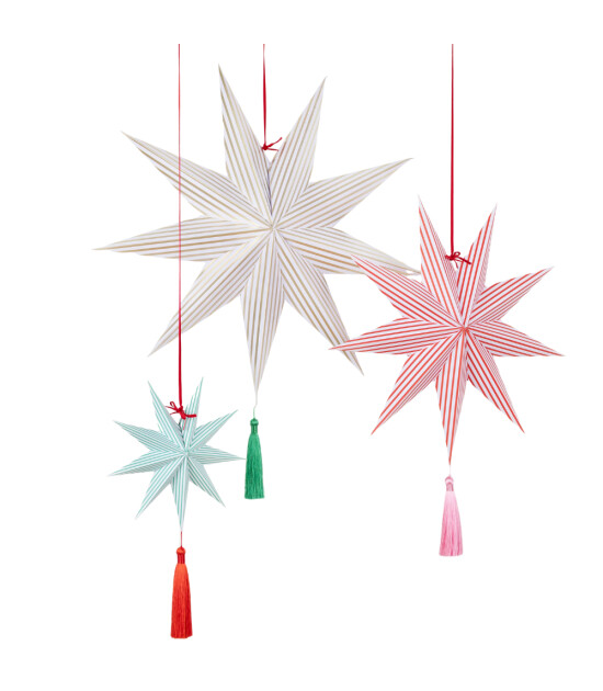 Meri Meri Asılan Süs // Şeritli Yıldız