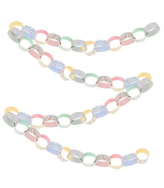 Meri Meri X Liberty - Dalgalı Kağıt Zincir Seti