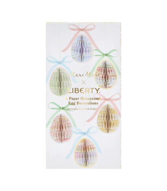 Meri Meri X Liberty Kağıt S&uuml;sleri (6 Adet) // Petek Yumurta