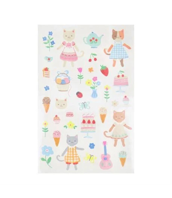 Meri Meri - Kedi Kul&uuml;b&uuml; Ge&ccedil;ici D&ouml;vme Seti - 2 Sayfa