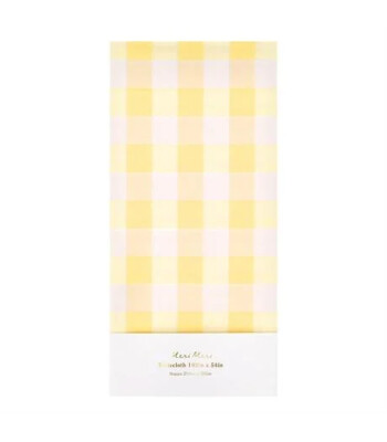 Meri Meri - Sarı P&ouml;tikare Kağıt Masa &Ouml;rt&uuml;s&uuml;