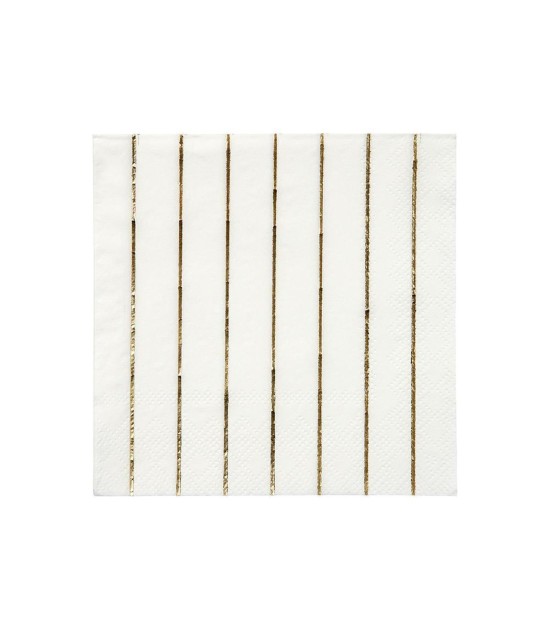 Meri Meri Parti Peçete (S) // Altın Sarılı Çizgili