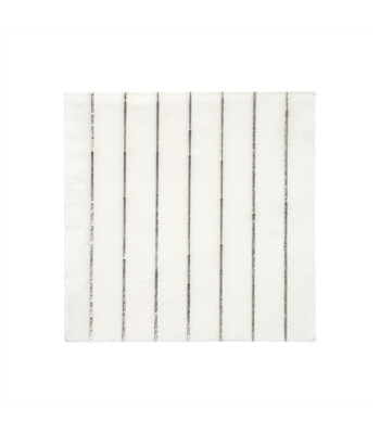 Meri Meri Parti Peçete (S) // Gümüş Çizgili