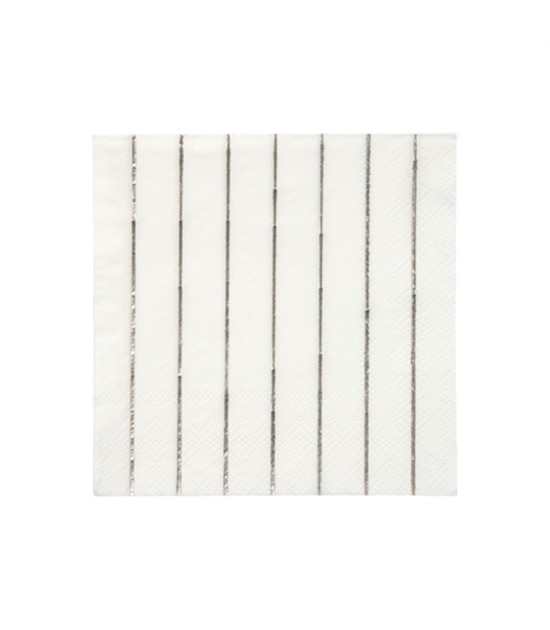 Meri Meri Parti Peçete (S) // Gümüş Çizgili