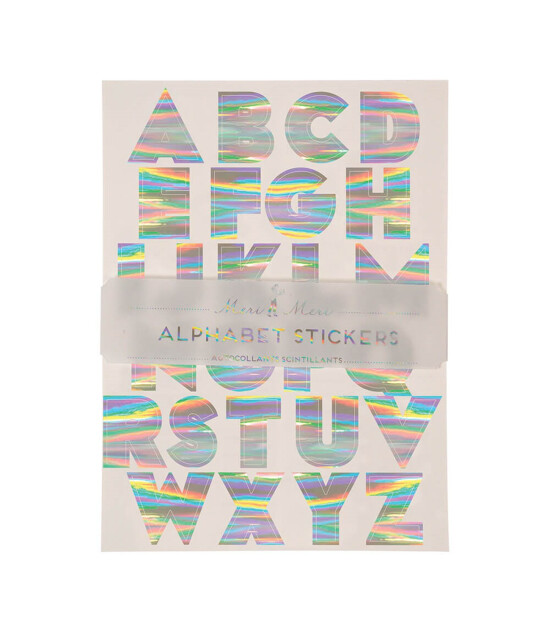 Meri Meri Sticker Çıkartma // Gümüş Folyolu Alfabe