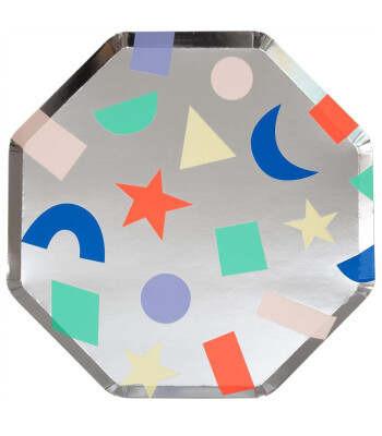 Meri Meri Parti Tabak (L) // Gümüş Geometrik