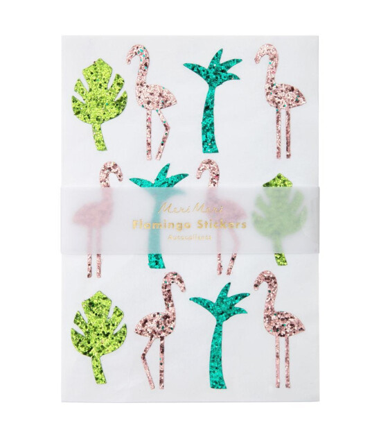 Meri Meri Sticker Çıkartma // Parıltılı Flamingo