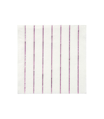 Meri Meri Parti Peçete (S) // Pembe Folyolu Çizgili