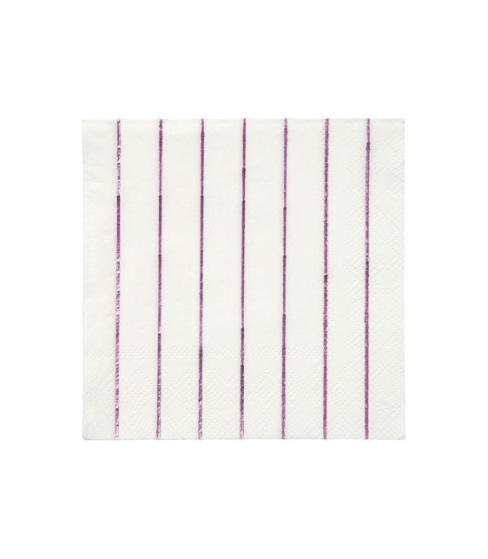 Meri Meri Parti Peçete (S) // Pembe Folyolu Çizgili