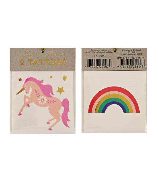 Meri Meri Unicorn & Gökkuşağı Tattoos