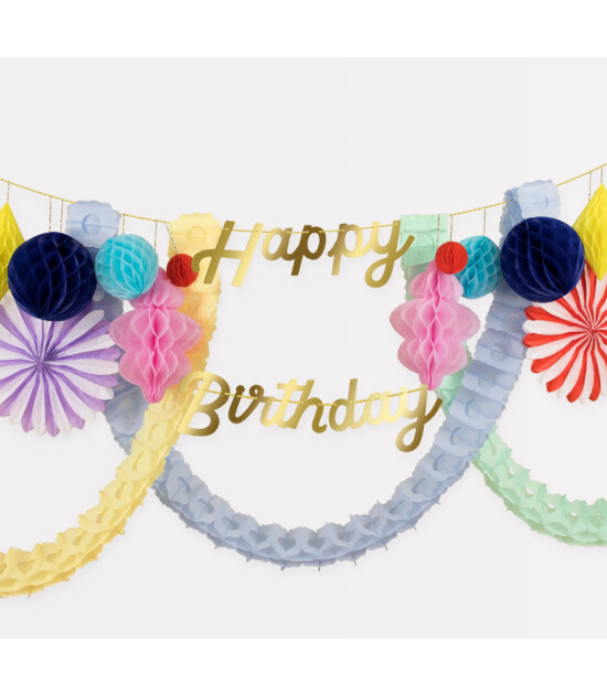 Meri Meri Petekli Asılan Süs // Happy Birthday
