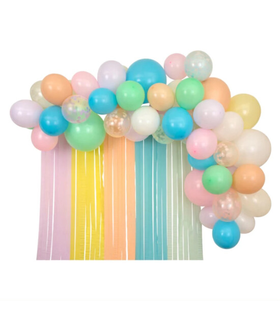 Meri Meri Asılan Süs // Pastel Balonlar & Renkli Şeritler