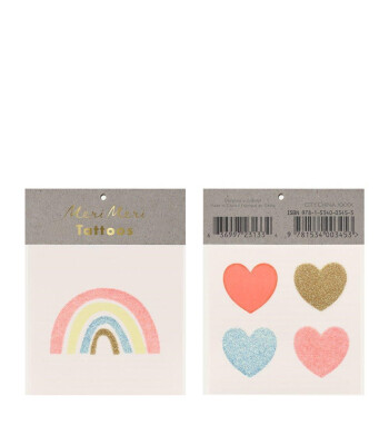 Meri Meri Geçici Dövme // Gökkuşağı & Kalp
