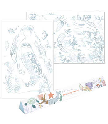 Meri Meri Boyamalı Poster // Deniz Kızı