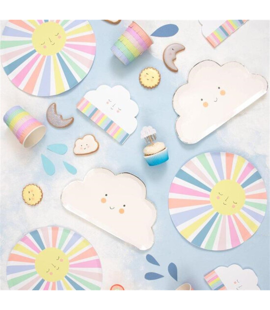 Meri Meri Parti Peçete (L) // Gökkuşağı - Bulutlu