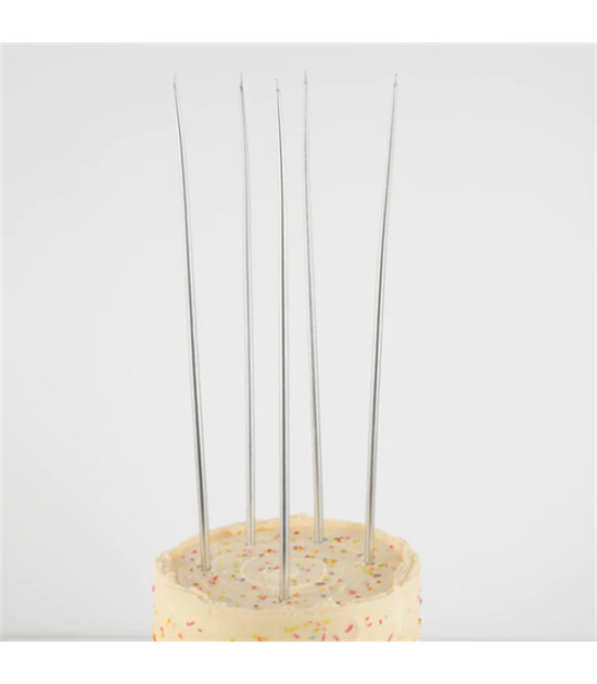 Meri Meri Parti Uzun Mum // Gümüş