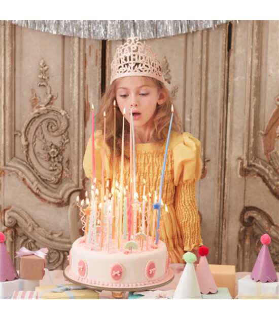 Meri Meri Parti Uzun Mum // Gümüş