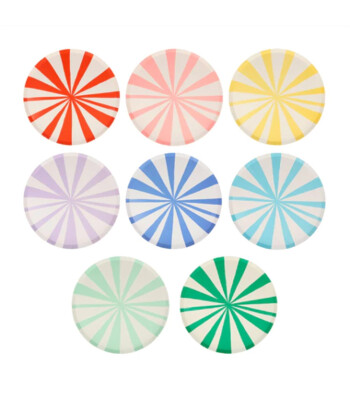 Meri Meri Parti Tabak (M) // Karışık Renkli Çizgili