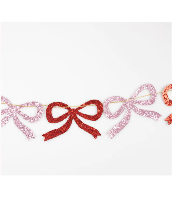 Meri Meri Asılan Süs // Kırmızı & Pembe Parıltılı Kurdele