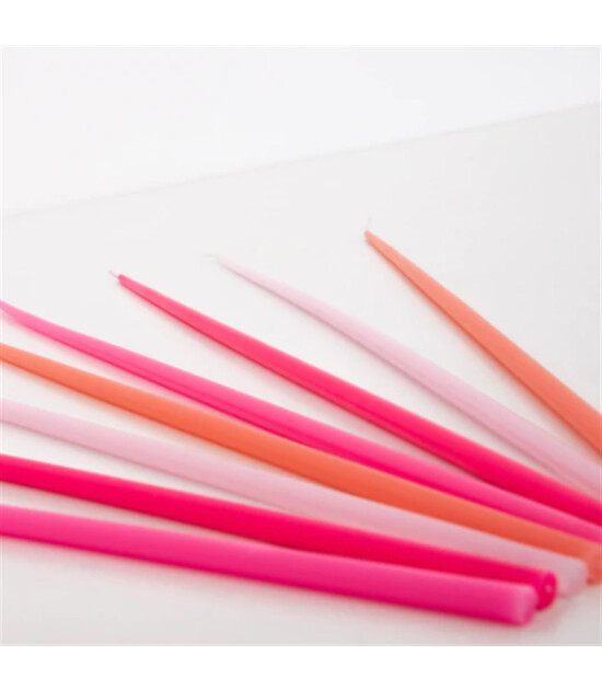 Meri Meri Parti Uzun Mum // Pembe