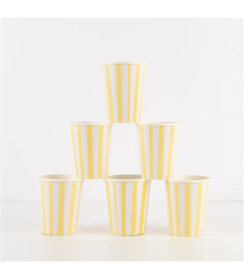 Meri Meri Parti Bardak // Sarı Çizgili