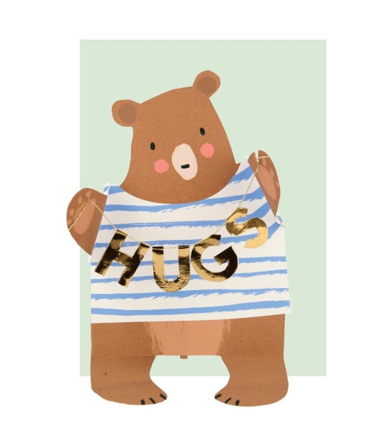 Meri Meri Tebrik Kartı // Sarılan Ayıcık