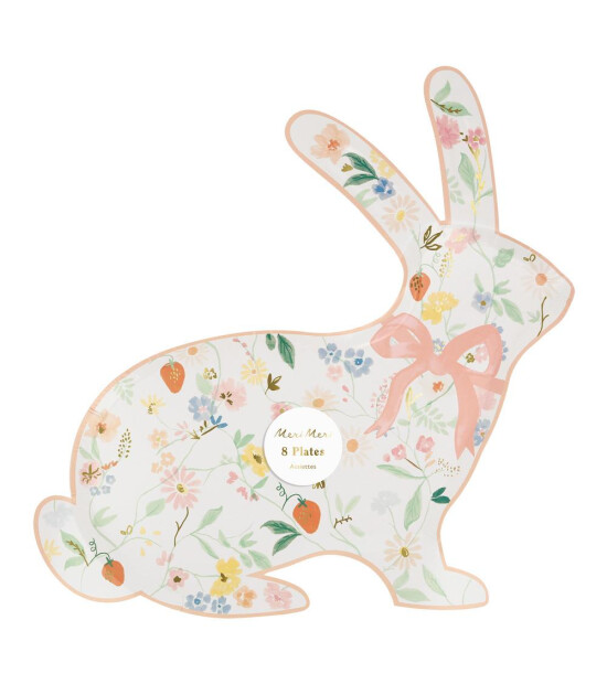 Meri Meri - Çiçekli Tavşan Tabaklar (8'li)