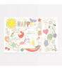 Meri Meri - Happy Icons Colouring Placemats - Mutlu Semboller Boyama Amerikan Servisleri (x8)