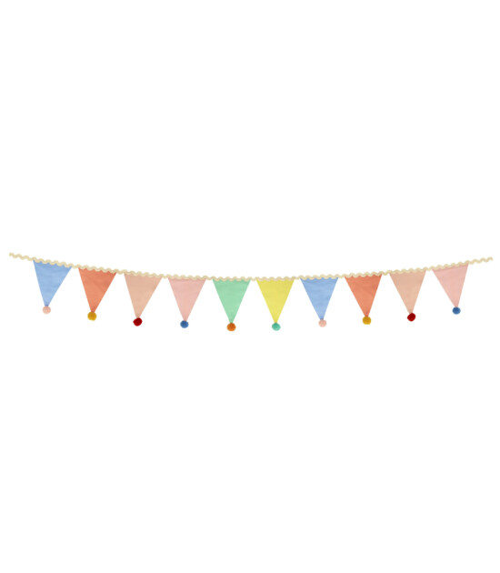 Meri Meri - Pastel Pom Pom Flag Garland - Pastel Pom Pom Bayrak Asılan Süs