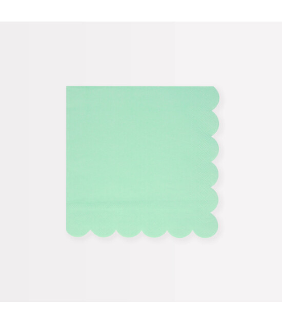 Meri Meri - Sea Foam Green Large Napkins - Deniz Köpüğü Yeşili Peçeteler (S) (x16)