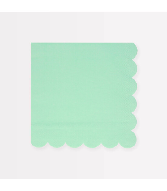 Meri Meri - Sea Foam Green Large Napkins - Deniz Köpüğü Yeşili Peçeteler (L) (x16)