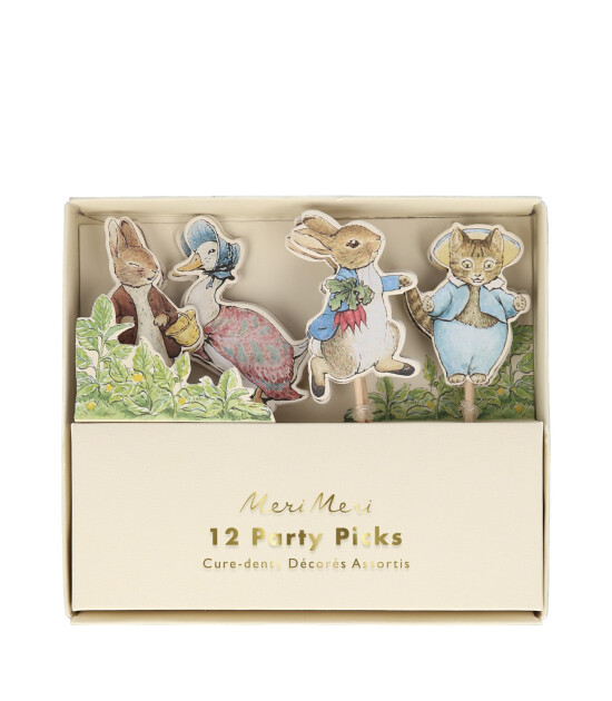 Meri Meri Peter Rabbit & Friends Parti Çubukları (12'li)
