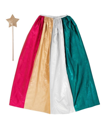 Meri Meri Pelerin // Metalik Gökkuşağı Pelerin & Değnek