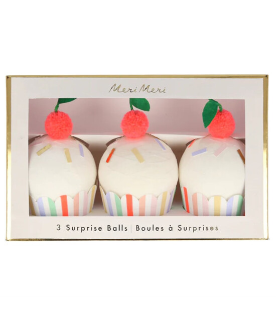 Meri Meri  - Cupcake Surprise Balls - Cupcake Sürpriz Toplar - 3lü