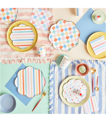 Meri Meri Parti Tabak (L) // Colourful Pattern Side