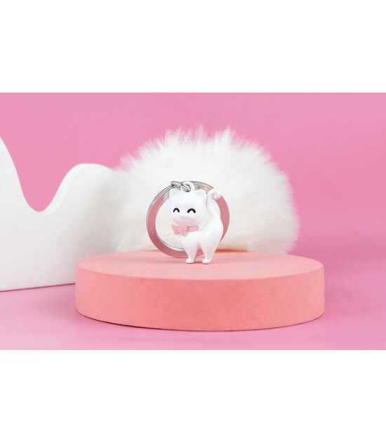 Metalmorphose Anahtarlık // Beyaz Kedi