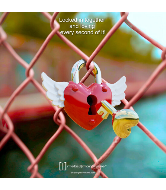 Metalmorphose Love Lock Kırmızı Anahtarlık