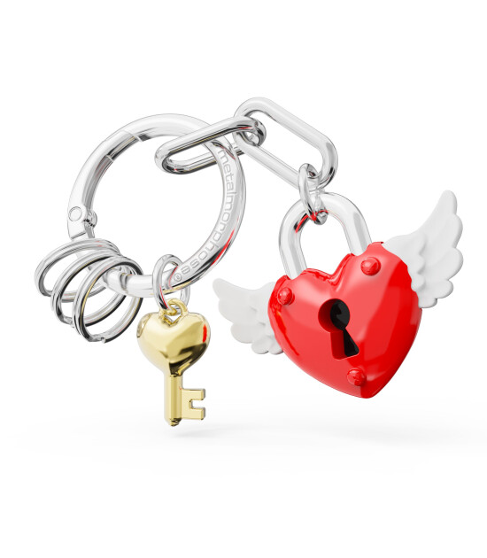 Metalmorphose Love Lock Kırmızı Anahtarlık