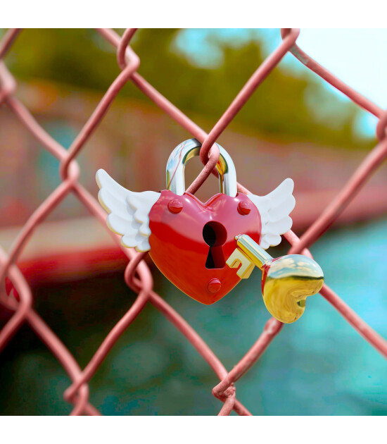 Metalmorphose Love Lock Kırmızı Anahtarlık